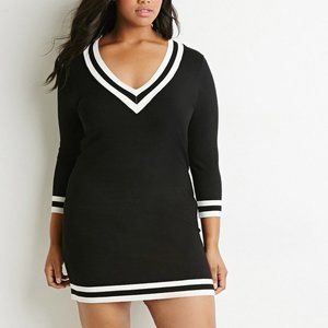 Forever 21 Plus Varsity Sweater Dress, 2X, NWT